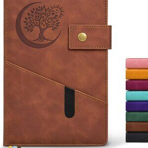 A5 Leather Sketchbook Blank Journal Unlined Notebook 200 Pages Dark Brown